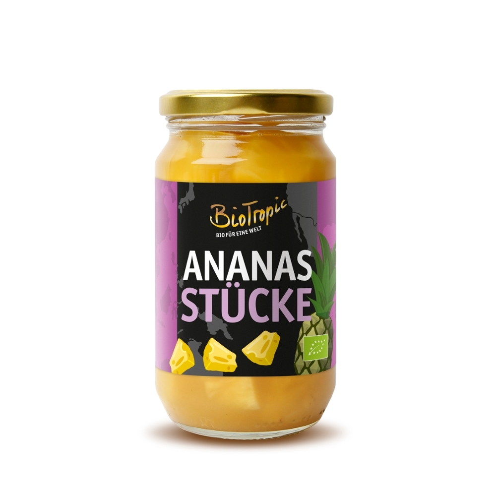 BIO - Ananás em pedaços c/ sumo de Ananás, 350g(200g)