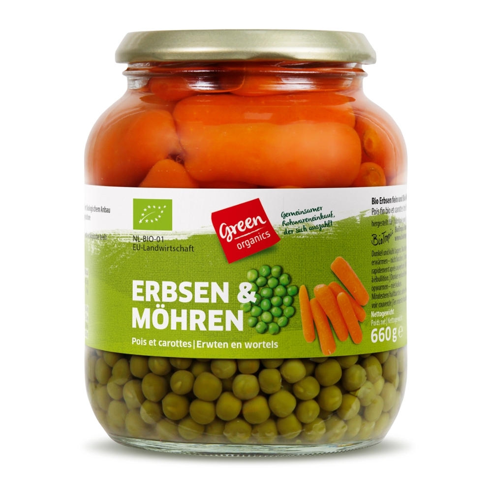 BIO - Ervilhas e cenouras, 660g (425g)