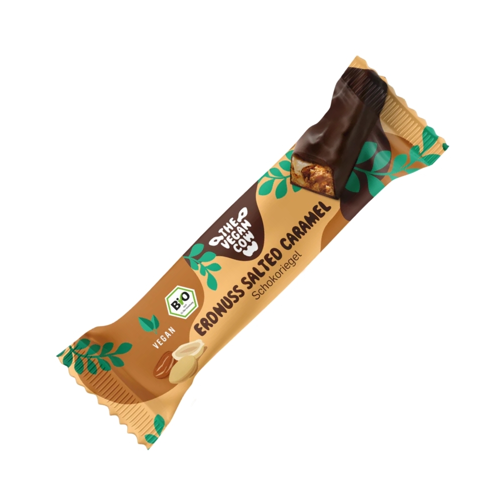 BIO - THE VEGAN COW - Barra de chocolate amedoim e caramelo salgado, 40g
