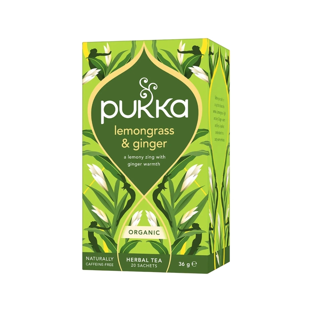 BIO - PUKKA - Capim-Limão e Gengibre,  20 saq. x 1,8g
