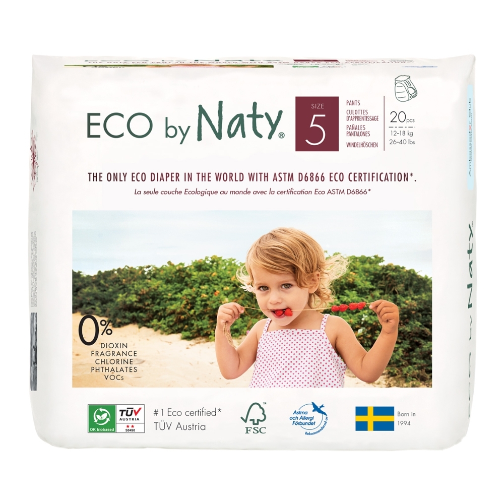 NATY - Fralda cueca p/ bébé Tamanho 5 (12-18Kg), 20un