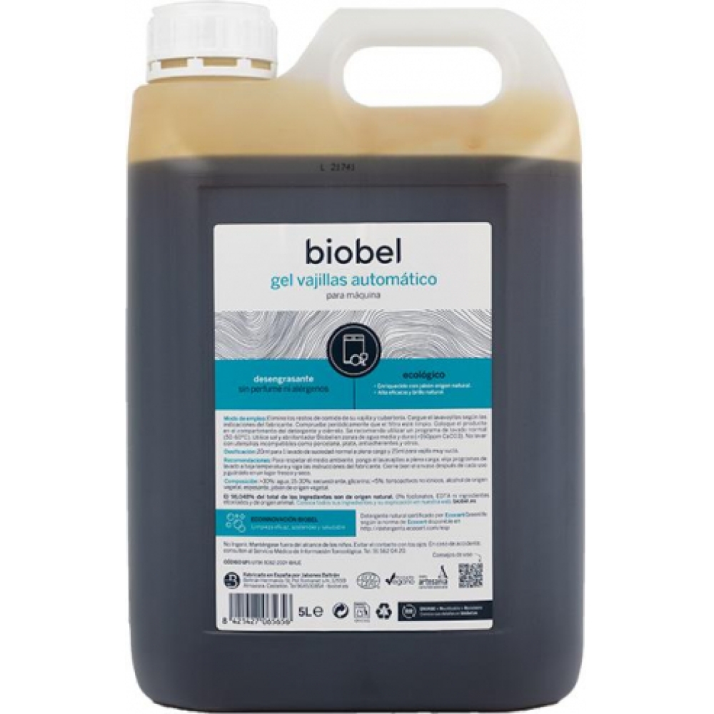 BIOBEL - Detergente anti gordura em gel para máquina da loiça, 5L