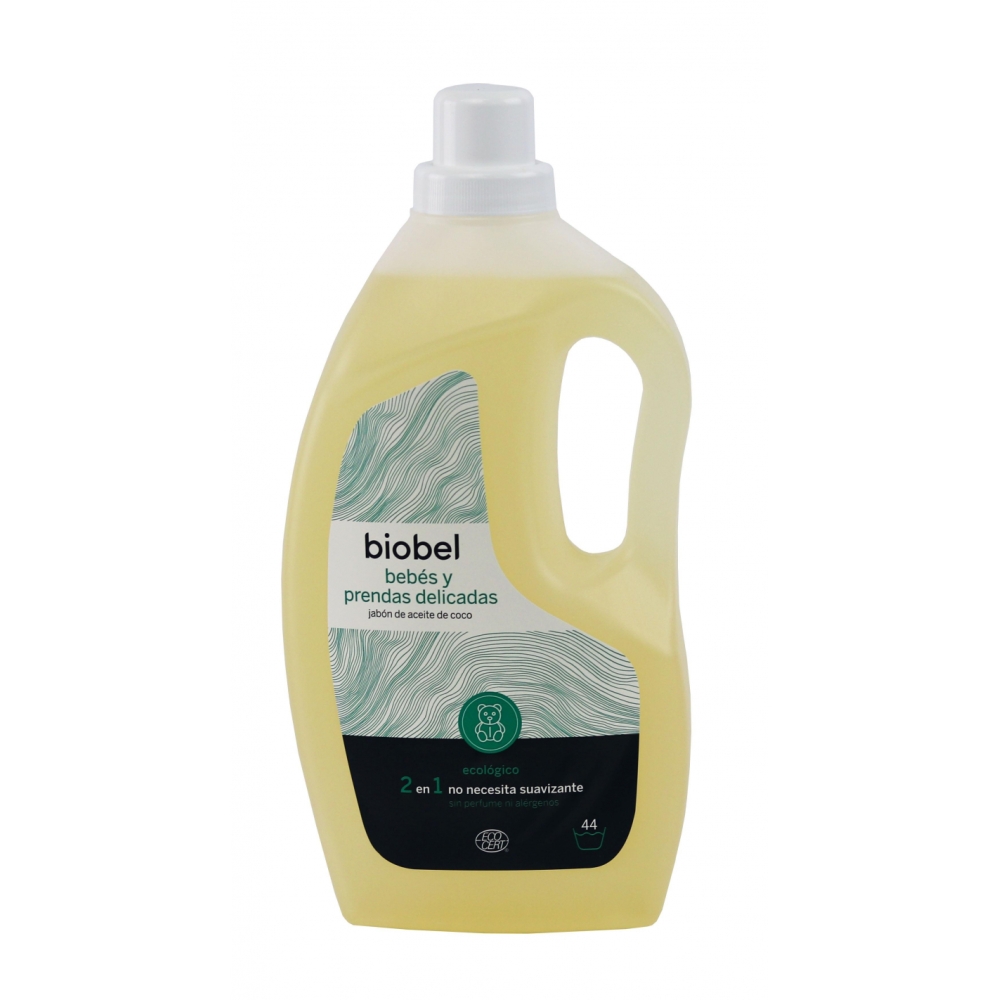 BIOBEL - Detergente líquido, roupa de bebé e delicada, 2 em 1, 1,54L