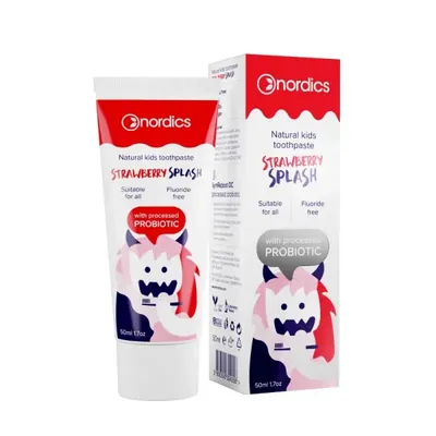 NORDICS - BIO - Pasta de dentes p/crianças morango c/probióticos, 50ml
