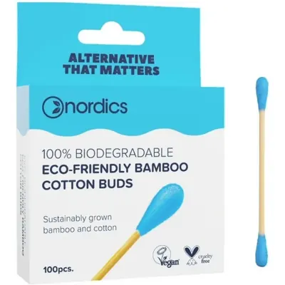 NORDICS - Cotonetes bambu com algodão azul 100un