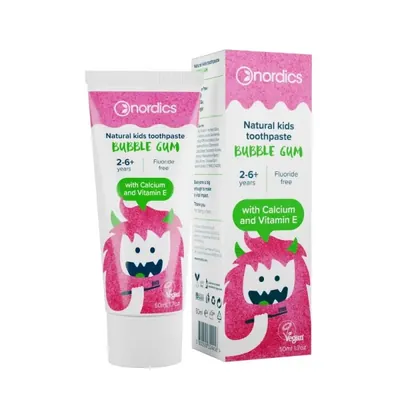 NORDICS - BIO - Pasta de dentes p/ crianças bubble gum 50ml 2-6 anos