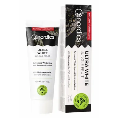 NORDICS - BIO - Pasta de dentes branqueadora, Ultra White Jungle Fuit, 75ml