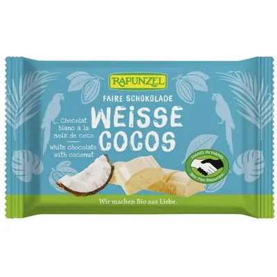 BIO - Chocolate branco c/ pedaços de coco, 100g