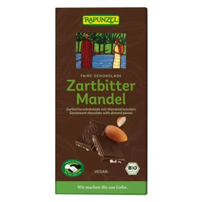 BIO - Chocolate amargo c/ pedaços de amêndoa, 80g