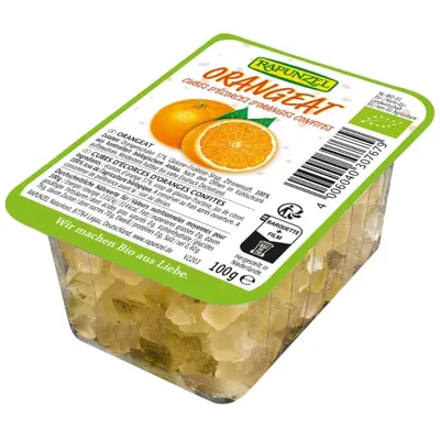 BIO - Casca de laranja aos cubos, cristalizado, 100g