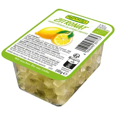 BIO - Casca de limão aos cubos, cristalizado, 100g