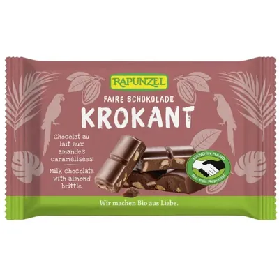 BIO - Chocolate de leite c/ pedaços de amêndoa, 100g