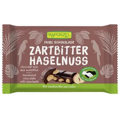 BIO - Chocolate amargo c/ avelãs inteiras, 100g