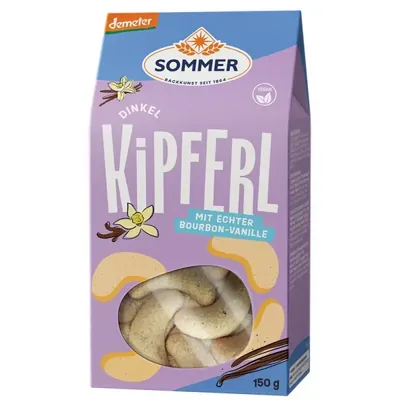 BIO - Kipferl de Espelta e Avelã e Baunilha Bourbon, Vegan, DEMETER, 150g