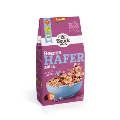 BIO - Muesli de aveia com bagas, SEM GLÚTEN, 425g