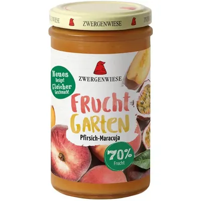 BIO POMAR - Doce de Pêssego & Maracujá 70% de fruta c/ xarope de agave, 225g