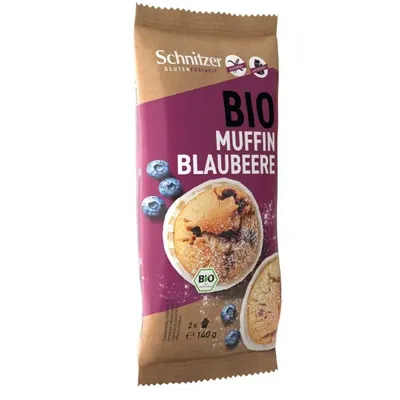 BIO - Muffins de mirtilos, SEM GLÚTEN, 2x70G