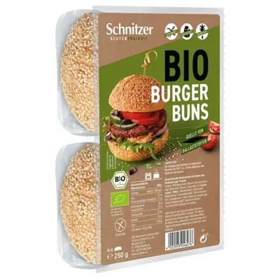 BIO - Pão de Hambúrguer SEM GLÚTEN com sementes de sésamo, 4uni, 250g
