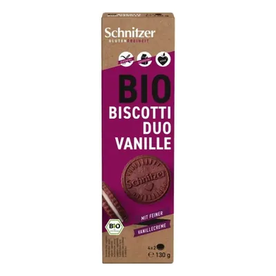 BIO - Biscoitos de cacau com recheio de creme de baunilha (25%),SEM GLÚTEN, VEGAN, 130G