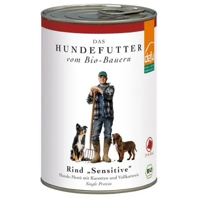 DEFU BIO - Cão adulto, Refeição húmida Bovino "sensitive", em lata, 410g