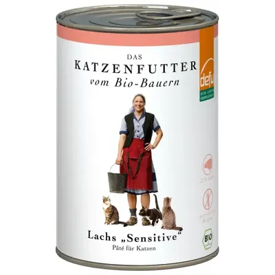 DEFU BIO - Gato, Refeição húmida, Paté de Salmão "sensitive", 410g