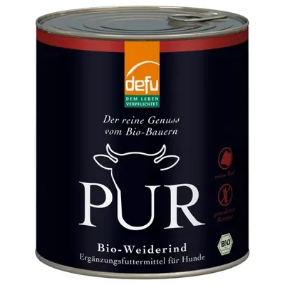 DEFU BIO - Cão adulto, Suplemento húmido Bovino PUR, em lata, 800g
