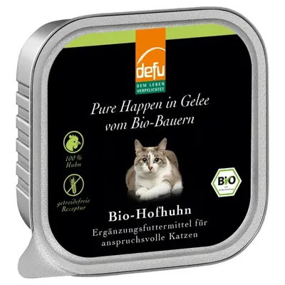 DEFU BIO - Gato, Suplemento húmido, Frango do campo em geleia, 100g