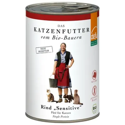 DEFU BIO - Gato, Refeição húmida, Paté de Vaca "sensitive", 410g