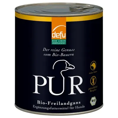 DEFU BIO - Cão adulto, Suplemento húmido Ganso PUR, em lata, 800g