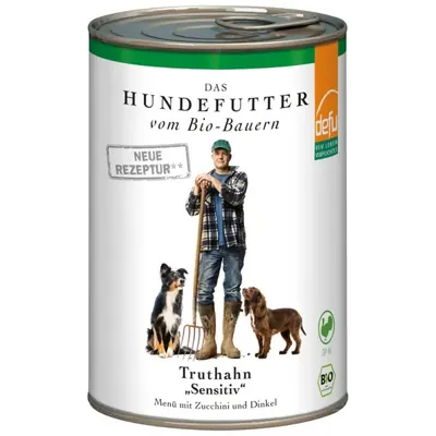DEFU BIO - Cão adulto, Refeição húmida Peru "sensitive", em lata, 400g