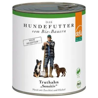 DEFU BIO - Cão adulto, Refeição húmida Peru "sensitive", em lata, 800g