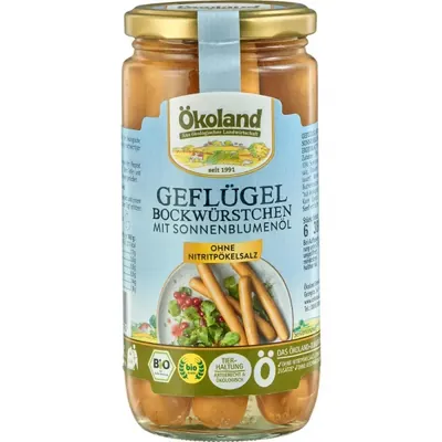BIO - Salsichas de aves, Bockwurst, 380g (180g)