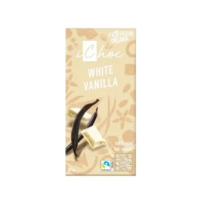 iChoc - Chocolate BIO - Branco Baunilha, VEGAN, 80g