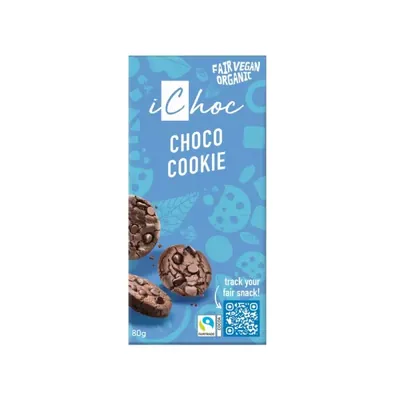 iChoc - Chocolate BIO - Cookies, VEGAN, 80g