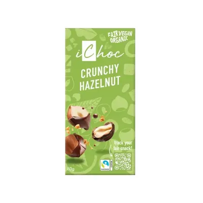 iChoc - Chocolate BIO - Avelã, VEGAN, 80g