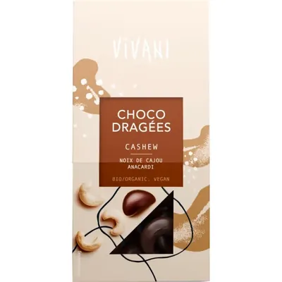VIVANI - Chocolate BIO - Drageias de Chocolate com Cajus, 75g