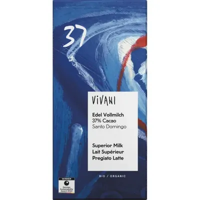 VIVANI - Chocolate BIO - Leite, 37% Cacau Santo Domingo, 80g