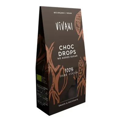 BIO - VIVANI - Gotas de Chocolate, 100% Cacau, VEGAN, 100g
