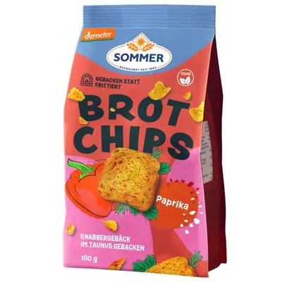 BIO - Tostas tipo chips com Paprica e Chili, Vegan, DEMETER, 100g