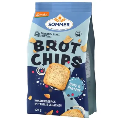 BIO - Tostas tipo chips com Sal e Pimenta, Vegan, DEMETER, 100g