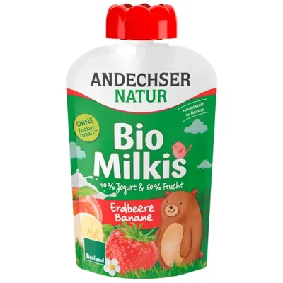 BIO - Iogurte & Fruta, Morango-Banana, em squeeze, 100g