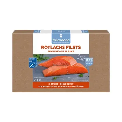 MSC - Filetes de Salmão vermelho (2 uni.), sem pele, 200g