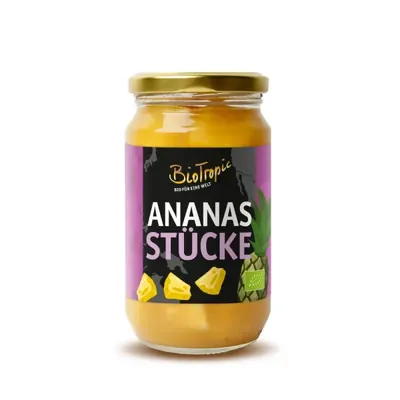 BIO - Ananás em pedaços c/ sumo de Ananás, 350g(200g)