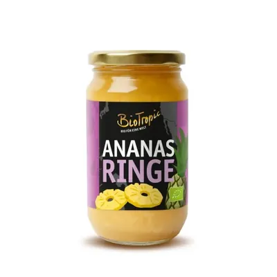 BIO - Ananás em rodelas, 370g (200g)
