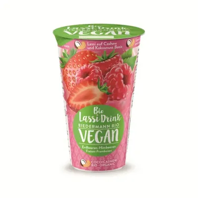 BIO - Bebida fermentada Lassi Morango-Framboesa, VEGAN, 230ml