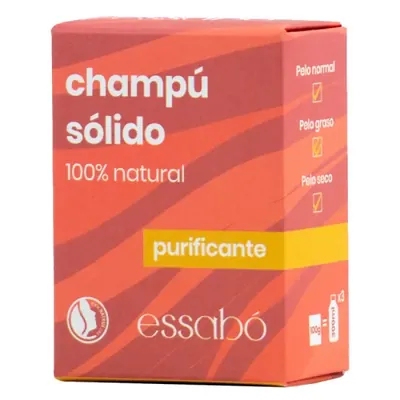 ESSABÓ - Champô sólido 100% Natural, Purificador, Óleo de Romã - Argila Vermelha, 100g