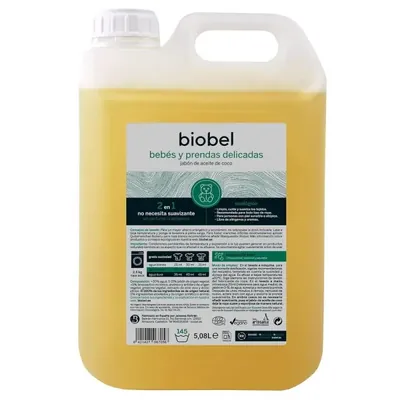 BIOBEL - Detergente líquido, roupa de bebé e delicada, 2 em 1, 5L