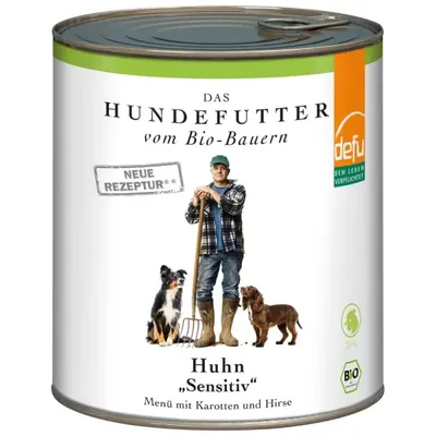 DEFU BIO - Cão adulto, Suplemento húmido Suíno PUR, em lata, 800g